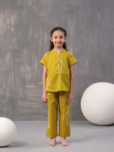 Sparrow Bird Printed Cotton Kids Night Suit